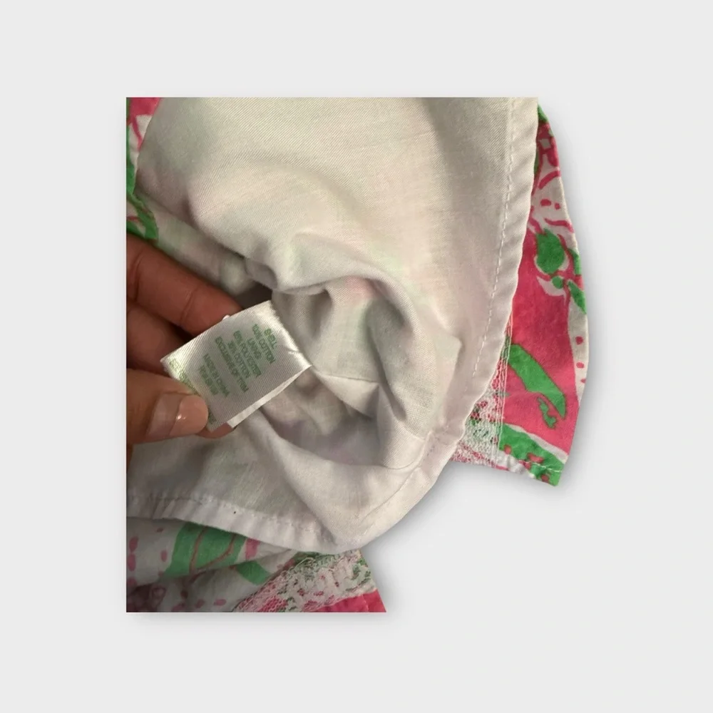 Lilly Pulitzer Pink & Green Floral Classic Shift Dress